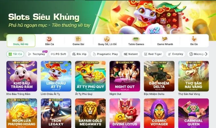 Sảnh nổ hũ ANO88 quy tụ nhiều tựa game quay hũ hấp dẫn